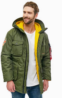 Куртка цвета хаки с нашивкой на рукаве Alpha Industries