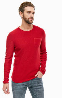 Красный хлопковый джемпер с круглым вырезом S.Oliver