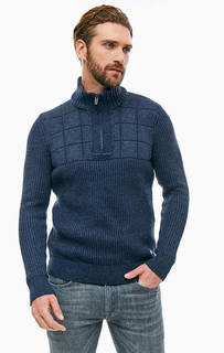 Синий свитер с застежкой на молнию S.Oliver