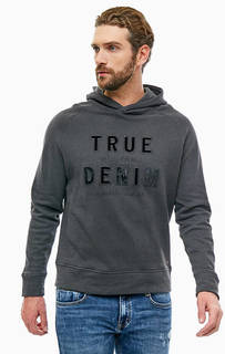 Серая толстовка с бархатными нашивками Mustang