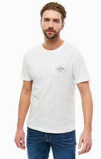 Белая хлопковая футболка Mustang