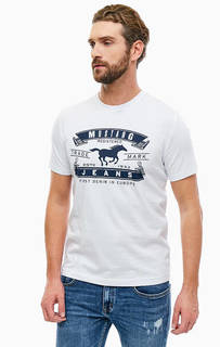 Хлопковая футболка с контрастным принтом Mustang