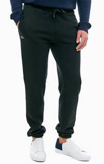 Черные хлопковые брюки джоггеры в спортивном стиле Lacoste