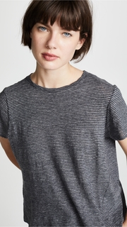 Enza Costa Cropped Short Sleeve Crew Tee