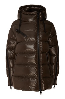 Коричневый пуховик с капюшоном Liriope Moncler