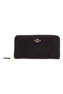 Черный кошелек на молнии Coach