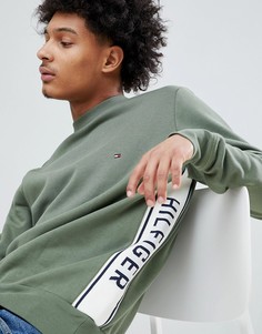 Зеленый свитшот с круглым вырезом и логотипом Tommy Hilfiger - Зеленый