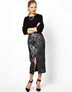 Жаккардовая юбка-карандаш ASOS - Мульти