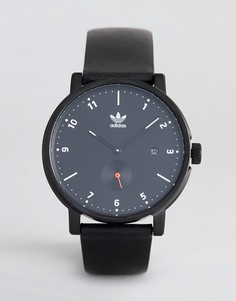 Часы с черным кожаным ремешком Adidas Z12 District - Черный