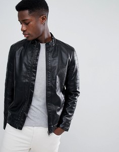 Байкерская куртка из кожзаменителя Esprit - Черный