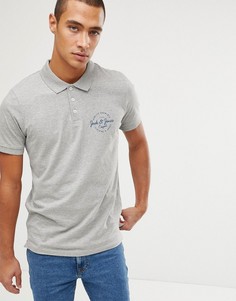 Футболка-поло с логотипом на груди Jack and Jones - Серый