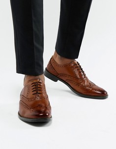 Светло-коричневые оксфордские туфли-броги из кожи ASOS DESIGN - Рыжий
