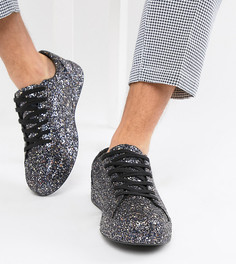 Черные кроссовки с блестками для широкой стопы ASOS DESIGN - Черный