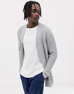 Бледно-серый плотный кардиган из шенили ASOS DESIGN - Серый