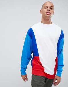 Свободный свитшот колор блок ASOS DESIGN - Синий