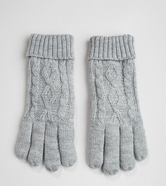 Серые перчатки с узором косы Stitch & Pieces - Серый