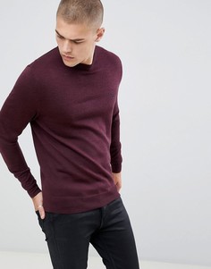 Бордовый меланжевый джемпер с круглым вырезом Fred Perry - Красный