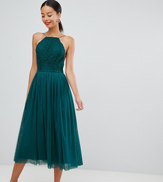 Премиум-платье макси для выпускного из тюля ASOS DESIGN Tall - Зеленый