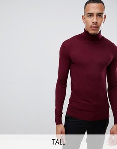 Обтягивающий джемпер с высоким воротом Gianni Feraud Tall premium - Красный