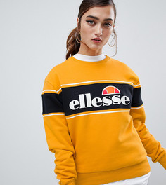 Свободный свишот в стиле колор блок с логотипом Ellesse - Желтый