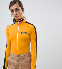 Боди на молнии с контрастными полосками на рукавах Ellesse - Желтый