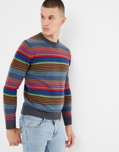 Джемпер в разноцветную полоску с добавлением шерсти United Colors Of Benetton - Серый