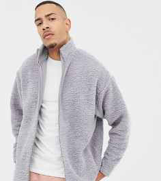 Серая спортивная oversize-куртка из искусственного меха ASOS DESIGN tall - Серый