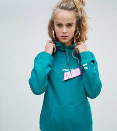 Зеленый худи из органического хлопка с нашивкой Puma - Зеленый