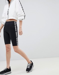 Леггинсы-шорты с надписью сбоку Bershka - Черный