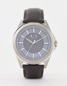 Часы с коричневым кожаным ремешком Armani Exchange AX2622 Drexler - 44 мм - Рыжий