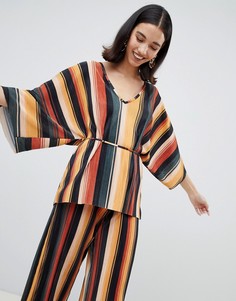 Плиссированный топ в полоску River Island - Мульти