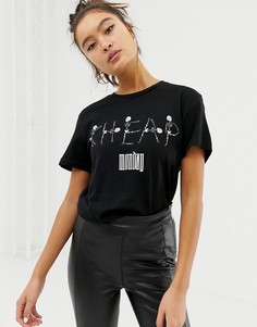 Футболка из органического хлопка с логотипом Cheap Monday - Черный
