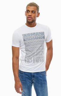 Белая футболка с принтом Armani Exchange