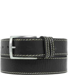 Черный кожаный ремень с пряжкой Sergio Belotti