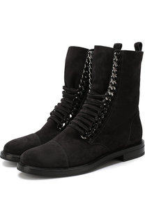 Замшевые байкеры на шнуровке Casadei