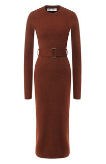 Шерстяное платье-миди с поясом Victoria Beckham