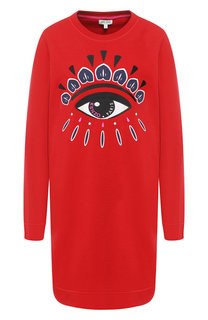 Хлопковое платье с логотипом бренда Kenzo