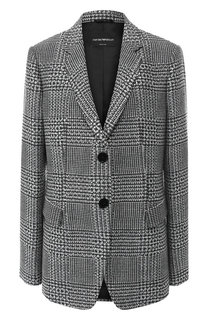 Жакет из смеси шерсти и хлопка Emporio Armani