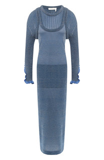 Платье-макси с металлизированной нитью Chloé