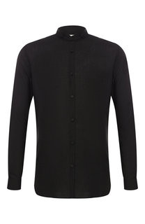 Шерстяная рубашка с воротником мандарин Saint Laurent