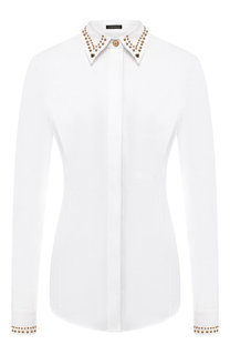 Хлопковая блуза с декоративной отделкой Versace
