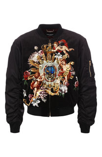 Утепленный бомбер на молнии с принтом Dolce & Gabbana