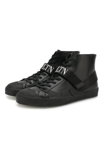 Высокие кожаные кеды Valentino Garavani VLTN на шнуровке Valentino