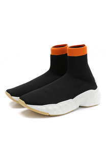Высокие текстильные кроссовки без шнуровки Acne Studios