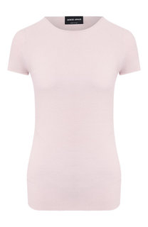 Однотонный приталенный топ из вискозы Giorgio Armani