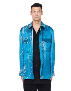 Бирюзовая шелковая рубашка Haider Ackermann