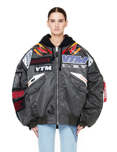 Бомбер с капюшоном цвета хаки Vetements
