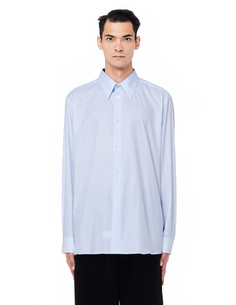 Голубая рубашка в клетку с карманом на спине RAF Simons