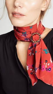 Tanya Taylor Printed Scarf with Pony Buckle