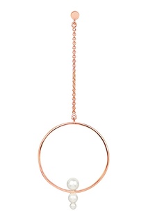 Моносерьга Drop Multi Pearl с покрытием из розового золота из коллекции Milky way Lav`Z
